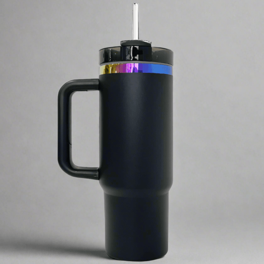 40oz Rainbow Plated Tumbler - Black - LoneStar Adhesive