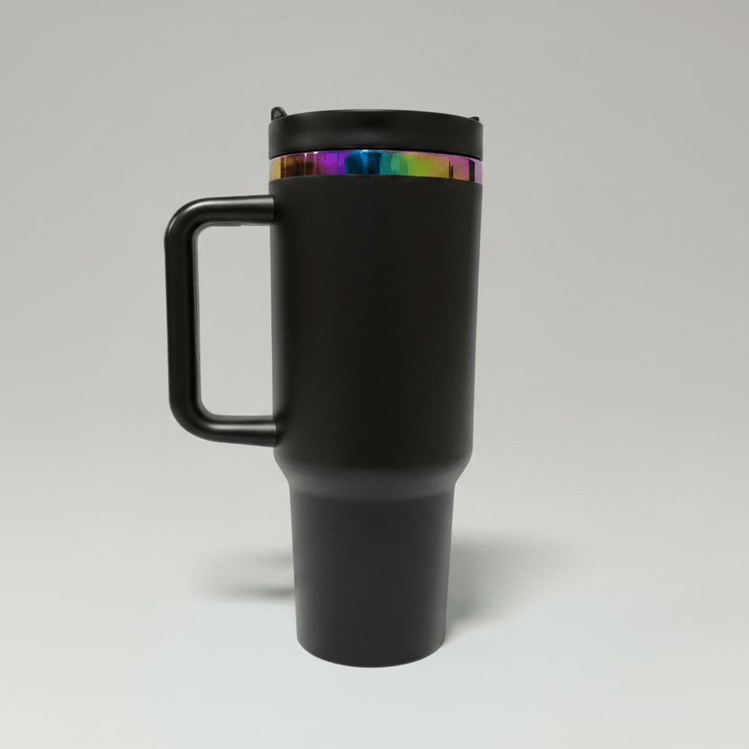 40oz Rainbow Plated Tumbler - Black - LoneStar Adhesive