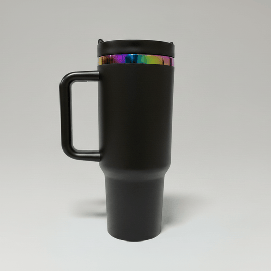 40oz Rainbow Plated Tumbler - Black - LoneStar Adhesive