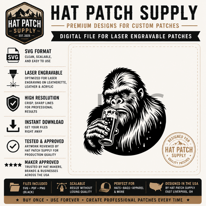 Bigfoot Hat Patch SVG Bundle – 17 Laser Ready Sasquatch Designs | Funny Bigfoot SVG Digital Download