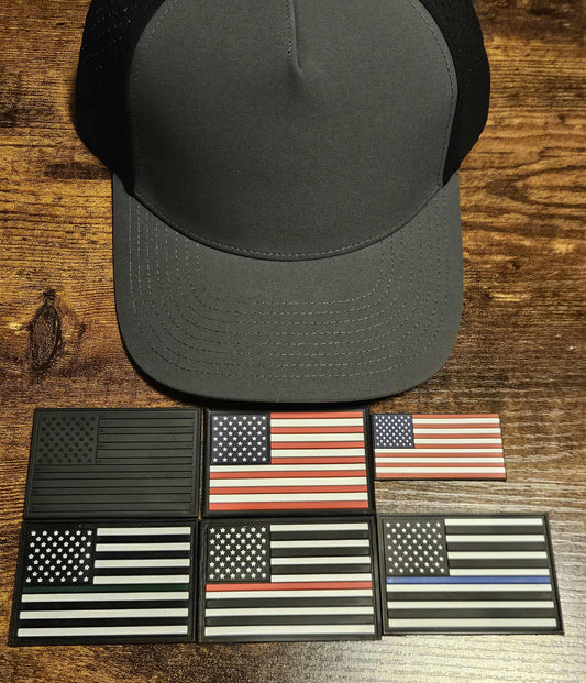 Thin Line American Flag PVC Patch