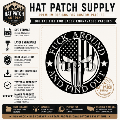 FAFO Hat Patch Bundle | 4 Bold Designs | Digital Files for Laser Engraving