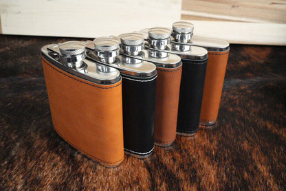 6oz. Hip Flasks: Heritage Collection Premium Leatherette® - LoneStar Adhesive