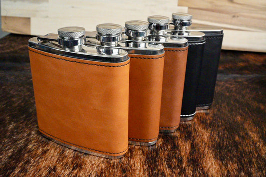 6oz. Hip Flasks: Heritage Collection Premium Leatherette® - LoneStar Adhesive