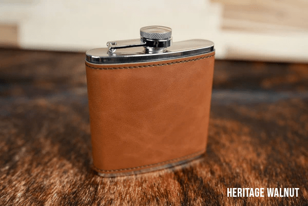 6oz. Hip Flasks: Heritage Collection Premium Leatherette® - LoneStar Adhesive