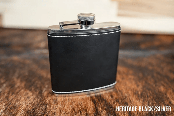 6oz. Hip Flasks: Heritage Collection Premium Leatherette® - LoneStar Adhesive