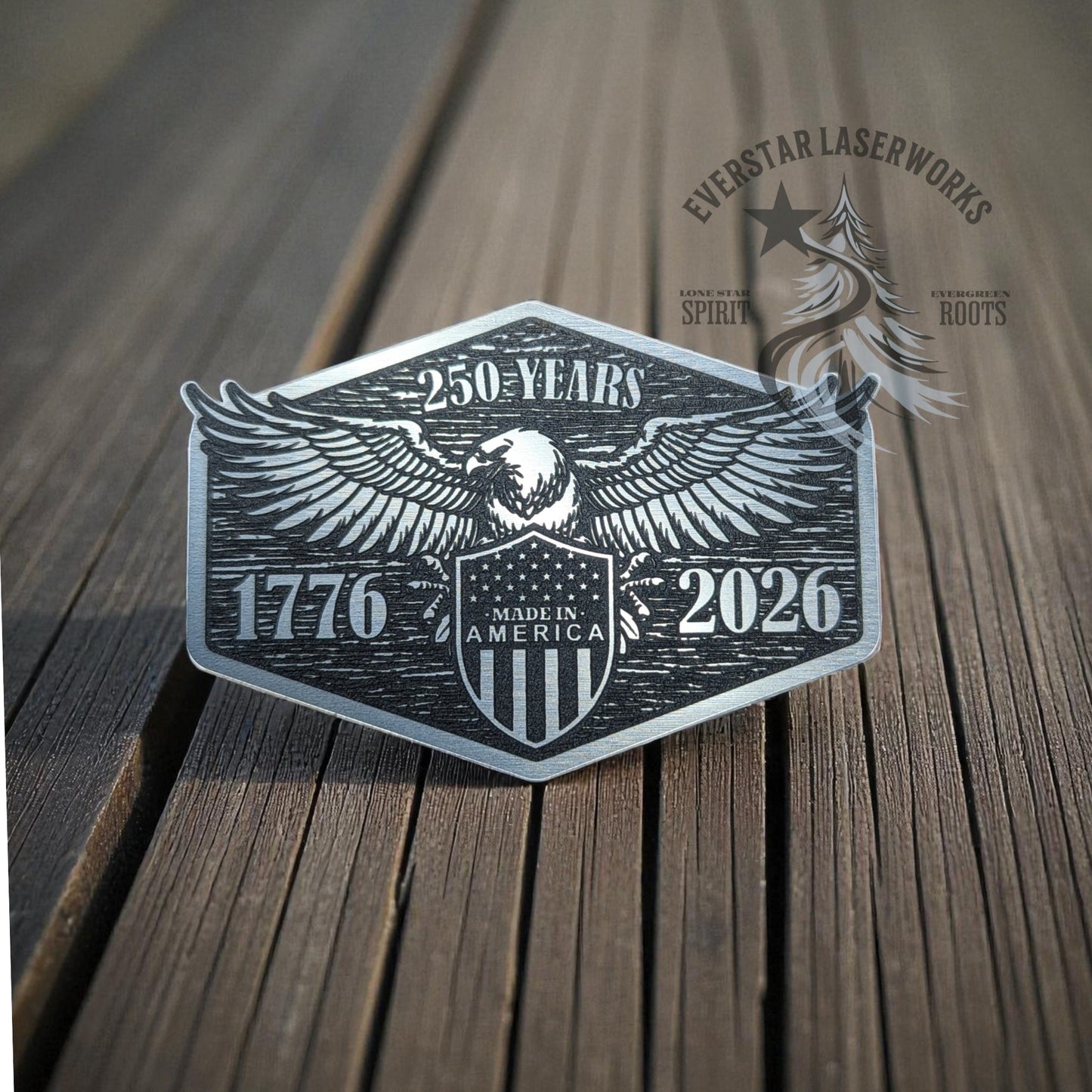 America 250 Eagle Stainless Acrylic Patch