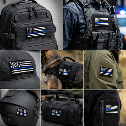 Law Enforcement Thin Blue Line American Flag VELCRO® Patch | Made in USA