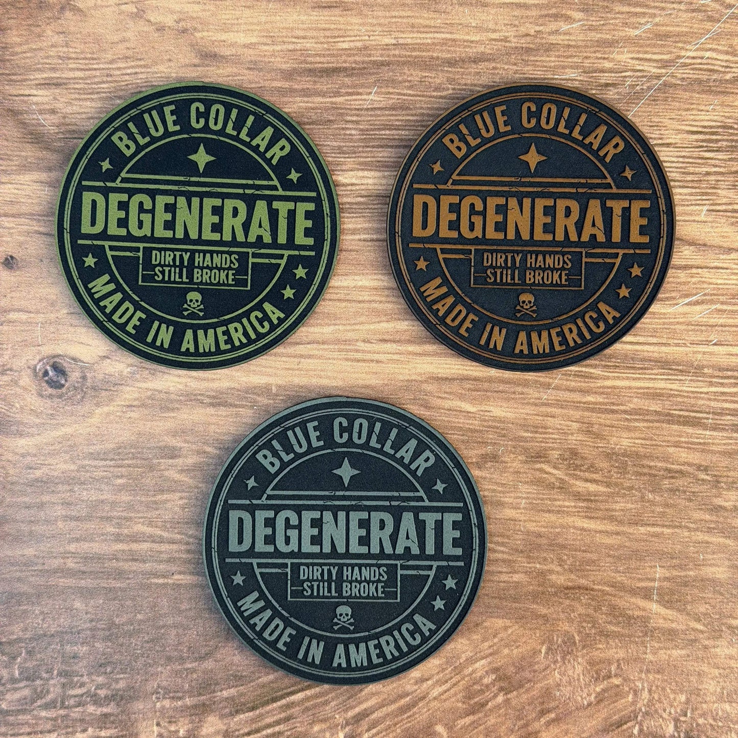 Made in America Degenerate – Laser Engraved Leather Patch