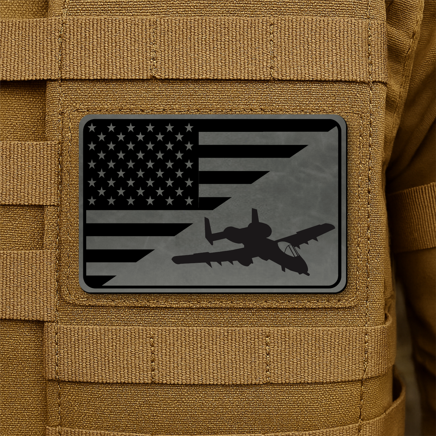 A-10 Warthog American Flag Morale Patch | Made in USA | VELCRO® Brand Hook Backing