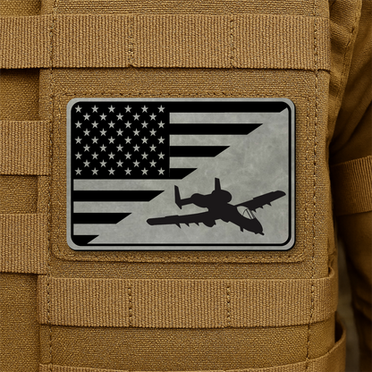 A-10 Warthog American Flag Morale Patch | Made in USA | VELCRO® Brand Hook Backing