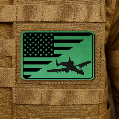 A-10 Warthog American Flag Morale Patch | Made in USA | VELCRO® Brand Hook Backing