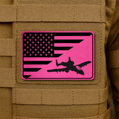 A-10 Warthog American Flag Morale Patch | Made in USA | VELCRO® Brand Hook Backing