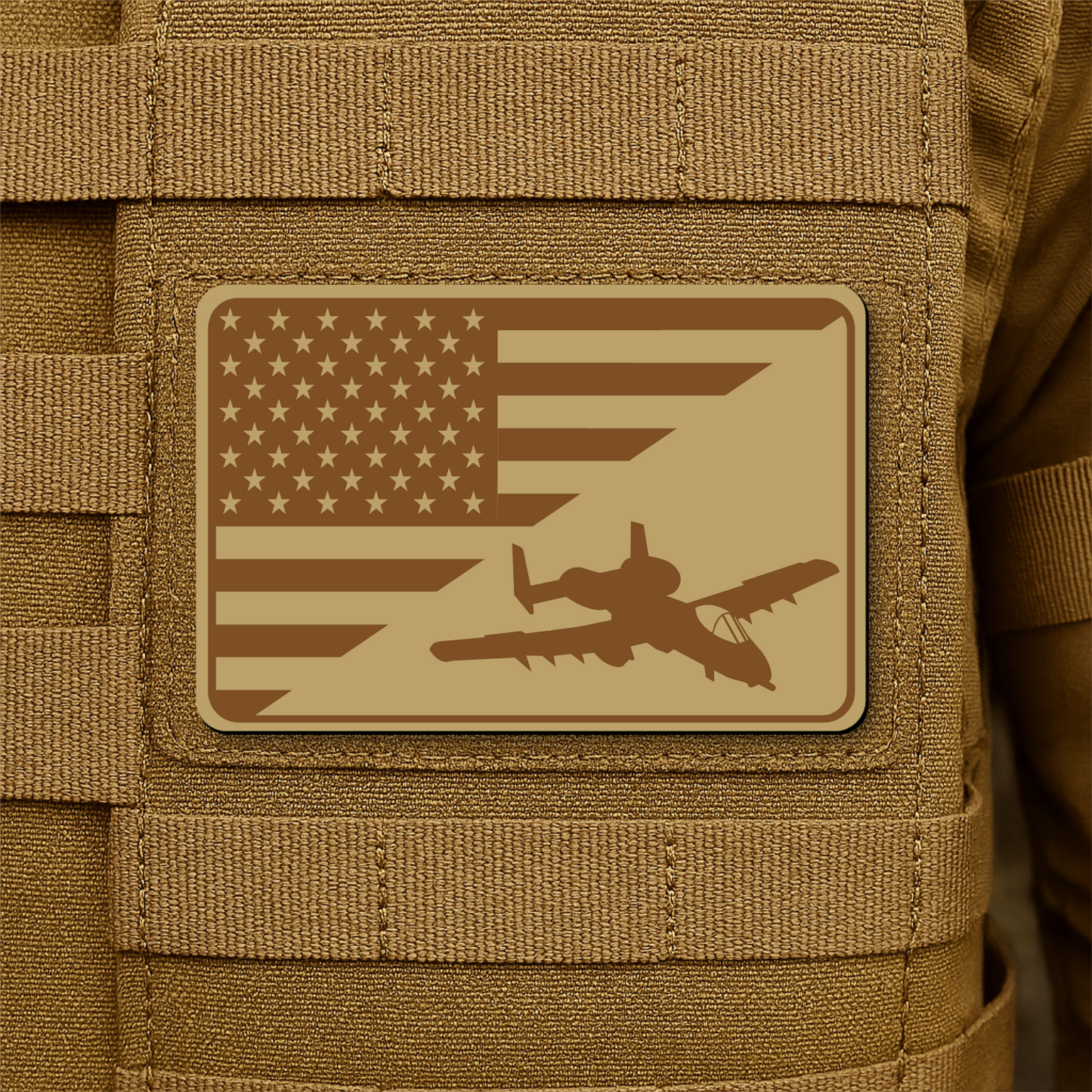 A-10 Warthog American Flag Morale Patch | Made in USA | VELCRO® Brand Hook Backing