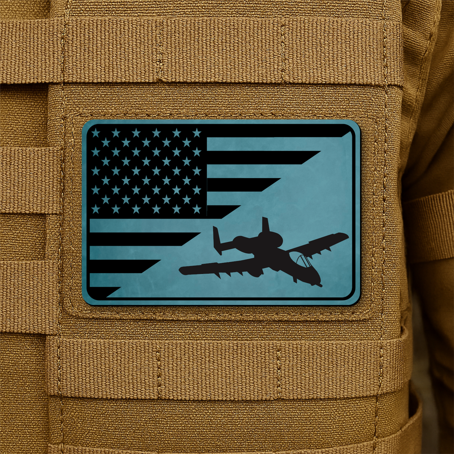 A-10 Warthog American Flag Morale Patch | Made in USA | VELCRO® Brand Hook Backing