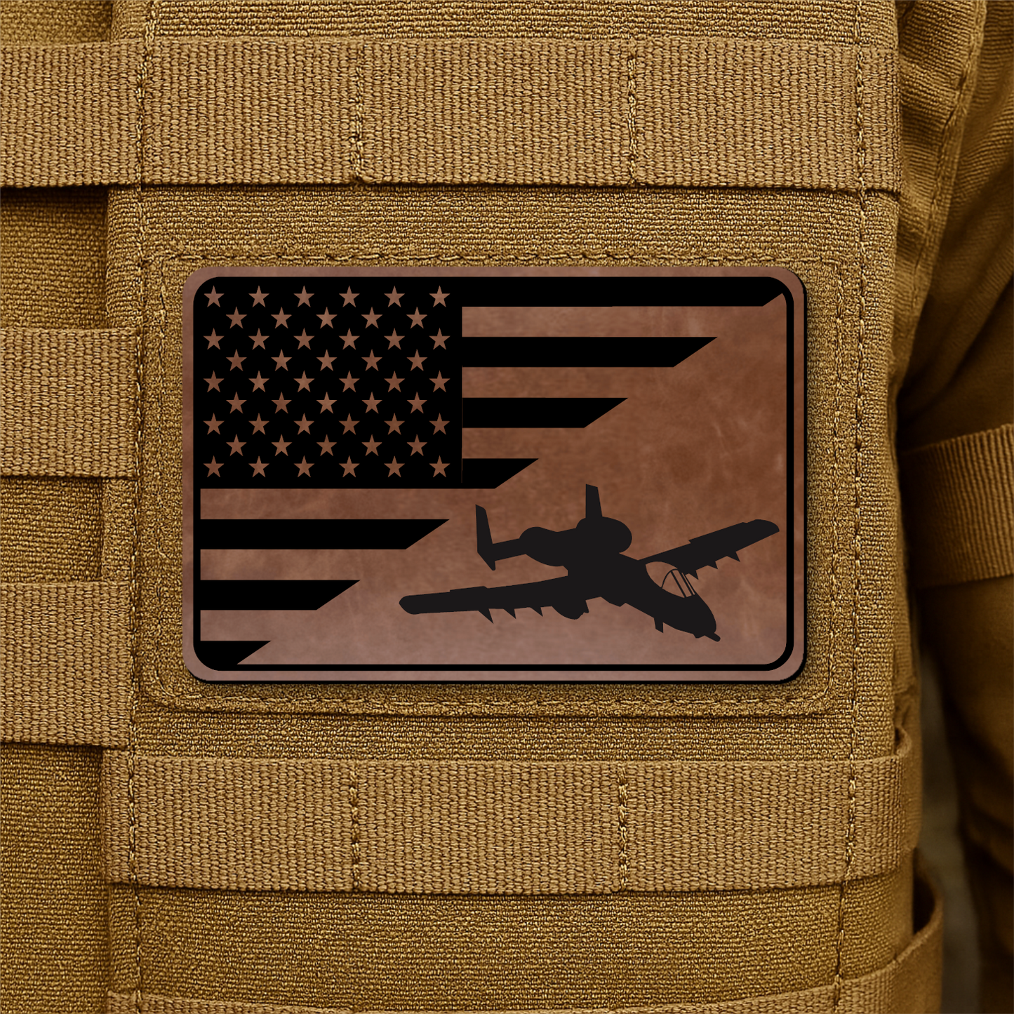 A-10 Warthog American Flag Morale Patch | Made in USA | VELCRO® Brand Hook Backing