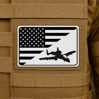 A-10 Warthog American Flag Morale Patch | Made in USA | VELCRO® Brand Hook Backing