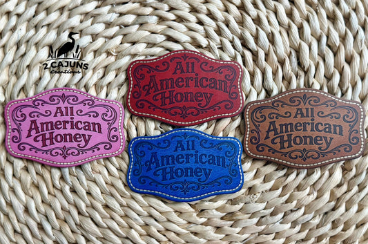 All American Honey UV Printed Hat Patch - 4 Colors Available