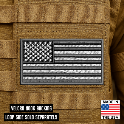 Gray Tactical American Flag VELCRO® Patch | Made in USA