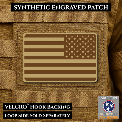 Tactical Synthetic American Flag Patch, 2x3" | Made in USA | VELCRO® Brand Hook Backing