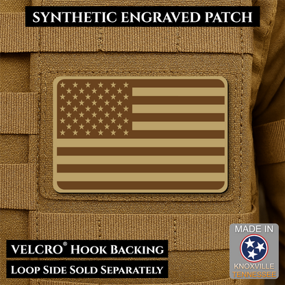 Tactical Synthetic American Flag Patch | Made in USA | VELCRO® Brand Hook Backing