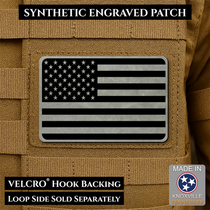 Tactical Synthetic American Flag Patch, 2x3" | Made in USA | VELCRO® Brand Hook Backing