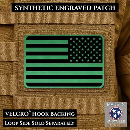 Tactical Synthetic American Flag Patch, 2x3" | Made in USA | VELCRO® Brand Hook Backing