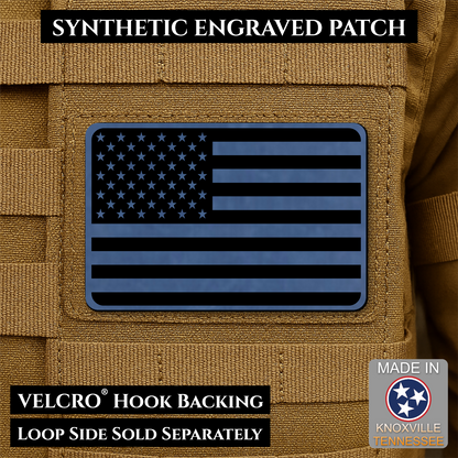 Tactical Synthetic American Flag Patch, 2x3" | Made in USA | VELCRO® Brand Hook Backing