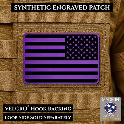 Tactical Synthetic American Flag Patch, 2x3" | Made in USA | VELCRO® Brand Hook Backing