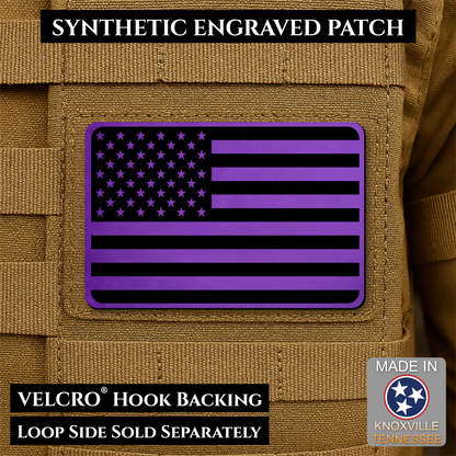 Tactical Synthetic American Flag Patch, 2x3" | Made in USA | VELCRO® Brand Hook Backing