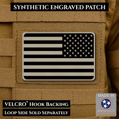 Tactical Synthetic American Flag Patch, 2x3" | Made in USA | VELCRO® Brand Hook Backing