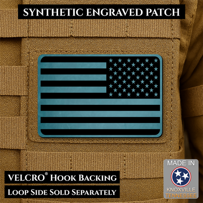 Tactical Synthetic American Flag Patch, 2x3" | Made in USA | VELCRO® Brand Hook Backing