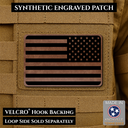 Tactical Synthetic American Flag Patch, 2x3" | Made in USA | VELCRO® Brand Hook Backing