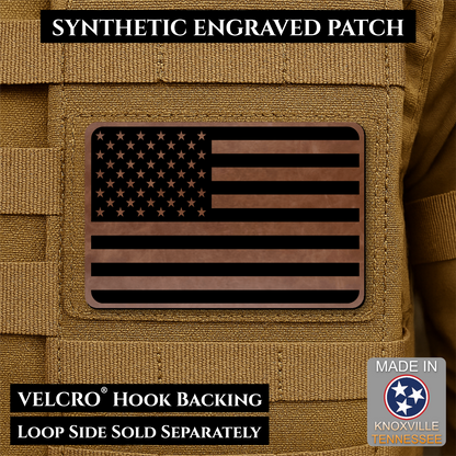 Tactical Synthetic American Flag Patch, 2x3" | Made in USA | VELCRO® Brand Hook Backing