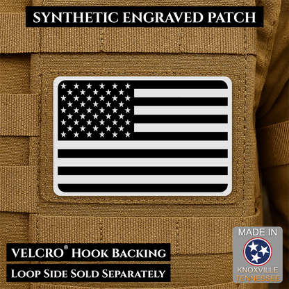 Tactical Synthetic American Flag Patch, 2x3" | Made in USA | VELCRO® Brand Hook Backing