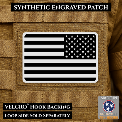 Tactical Synthetic American Flag Patch, 2x3" | Made in USA | VELCRO® Brand Hook Backing
