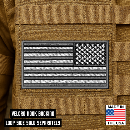Gray Tactical American Flag VELCRO® Patch | Made in USA