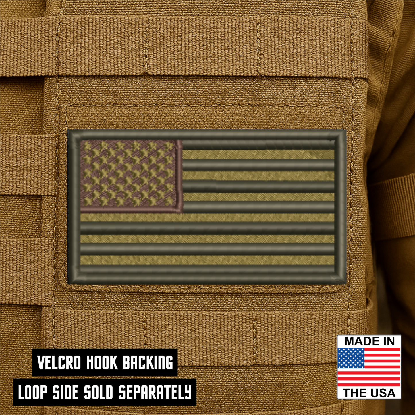 Subdued FDE Tactical American Flag VELCRO® Patch | Made in USA