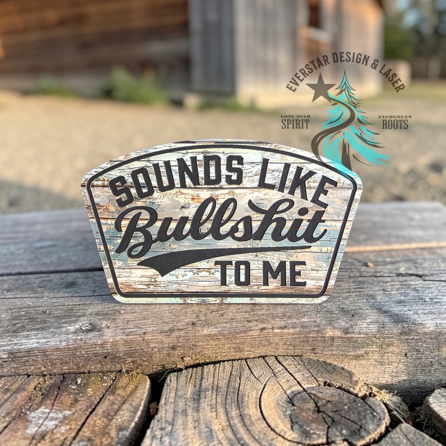 Sounds Like Bullshit to Me Driftwood Leather Patch
