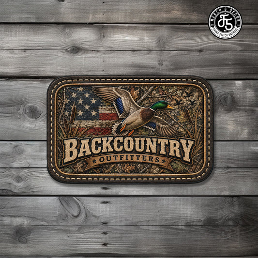 Backcountry Outfitters Hunting UV Printed Leatherette Hat Patch