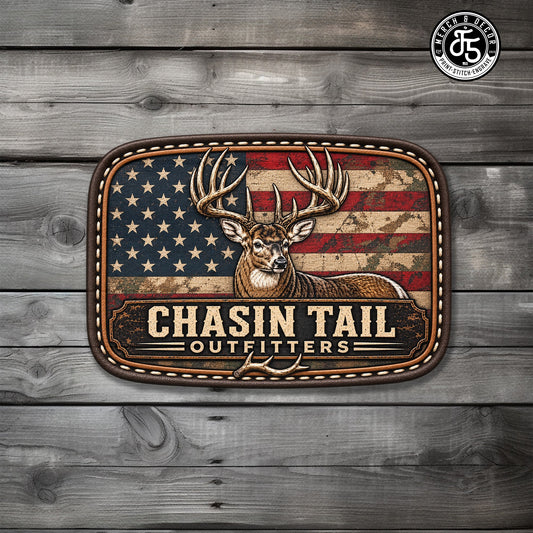 Chasin Tail Outfitters Hunting UV Printed Leatherette Hat Patch