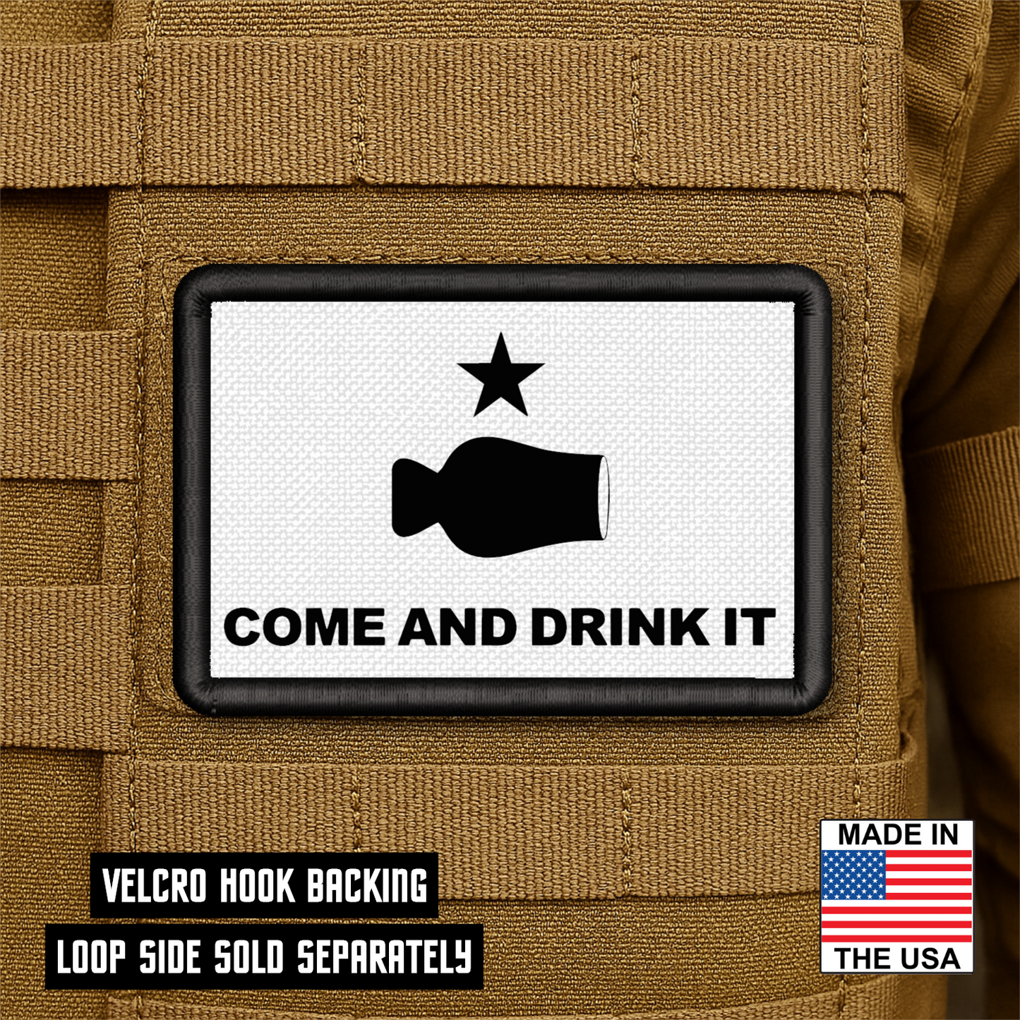 Bourbon Whiskey Come and Take It Morale Patch 2"x3" Hook & Loop | Made in USA