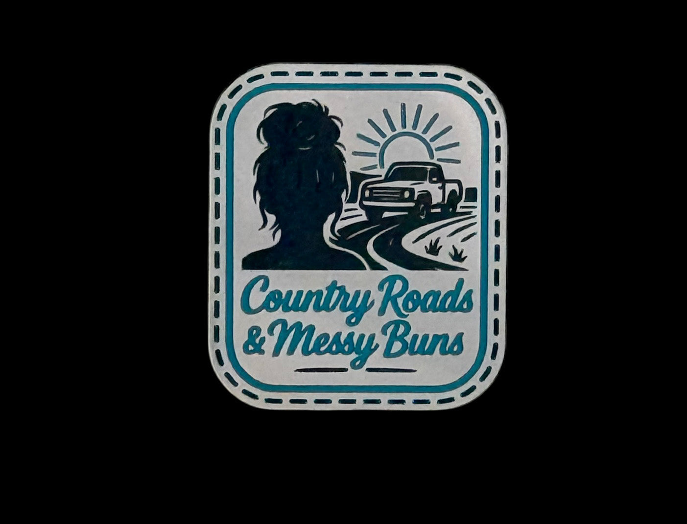 Country Roads and Messy Buns Acrylic Laser Engraved Hat Patch