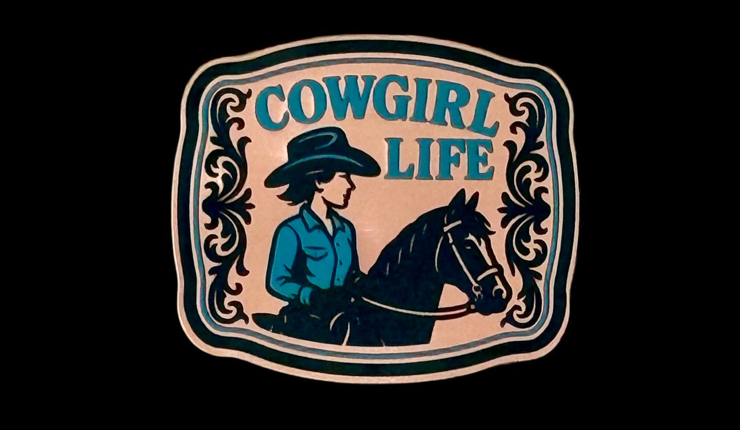 Cowgirl Life Acrylic Laser Engraved Hat Patch