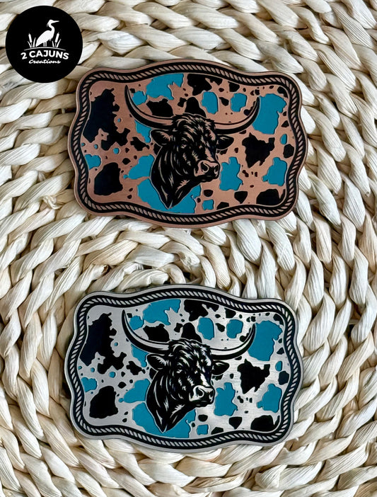 Cow and Cowhide Design Acrylic Laser Engraved Hat Patch