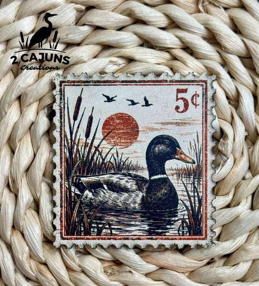 Duck Vintage Stamp UV Printed Hat Patch