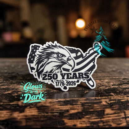 250 Years Eagle USA Leather Patch Glow in the Dark