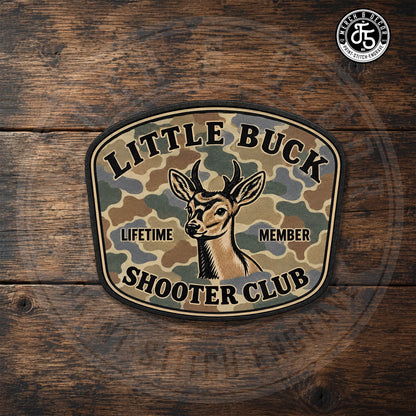 Little Buck Shooter Club Backwoods Camo UV Printed Hat Patch