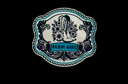 Farm Girl Western Style Acrylic Laser Engraved Hat Patch