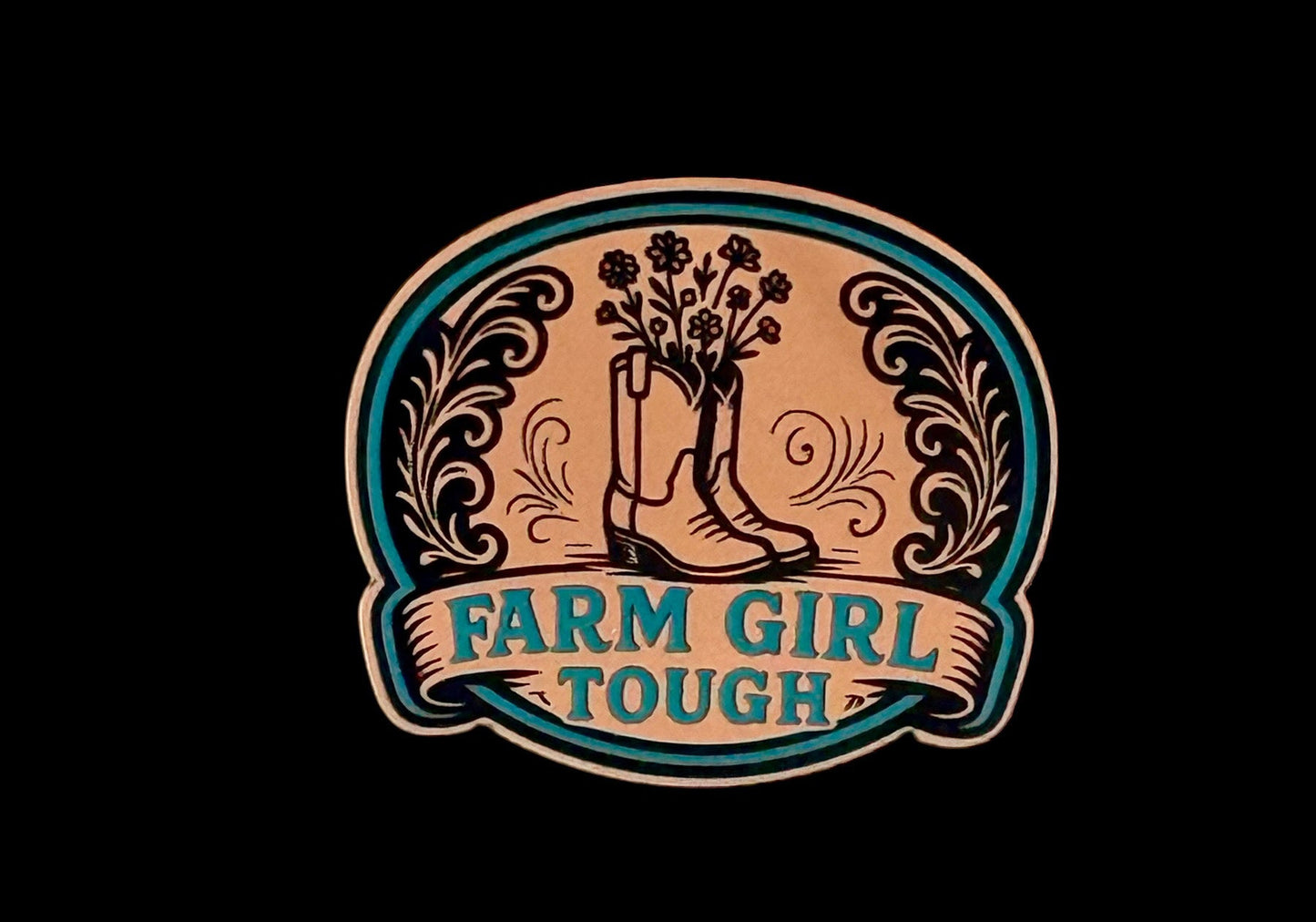 Farm Girl Tough Acrylic Laser Engraved Hat Patch